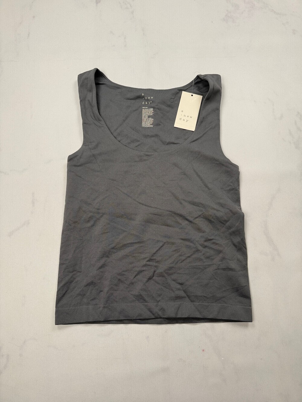 A New Day Tank Top Gray Modern Minimalist Scoop Neck - Womens Medium